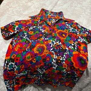 Vintage 1968 Floral Multicolor Women's Shirt